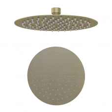 Round Brushed Brass Fixed Shower Head